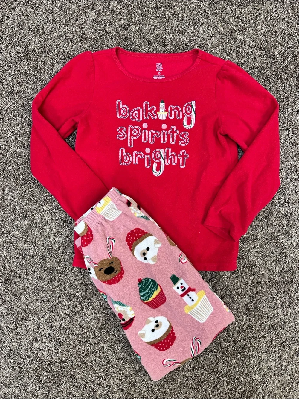 Girls Carter’s Fleece Pajamas (size 10)